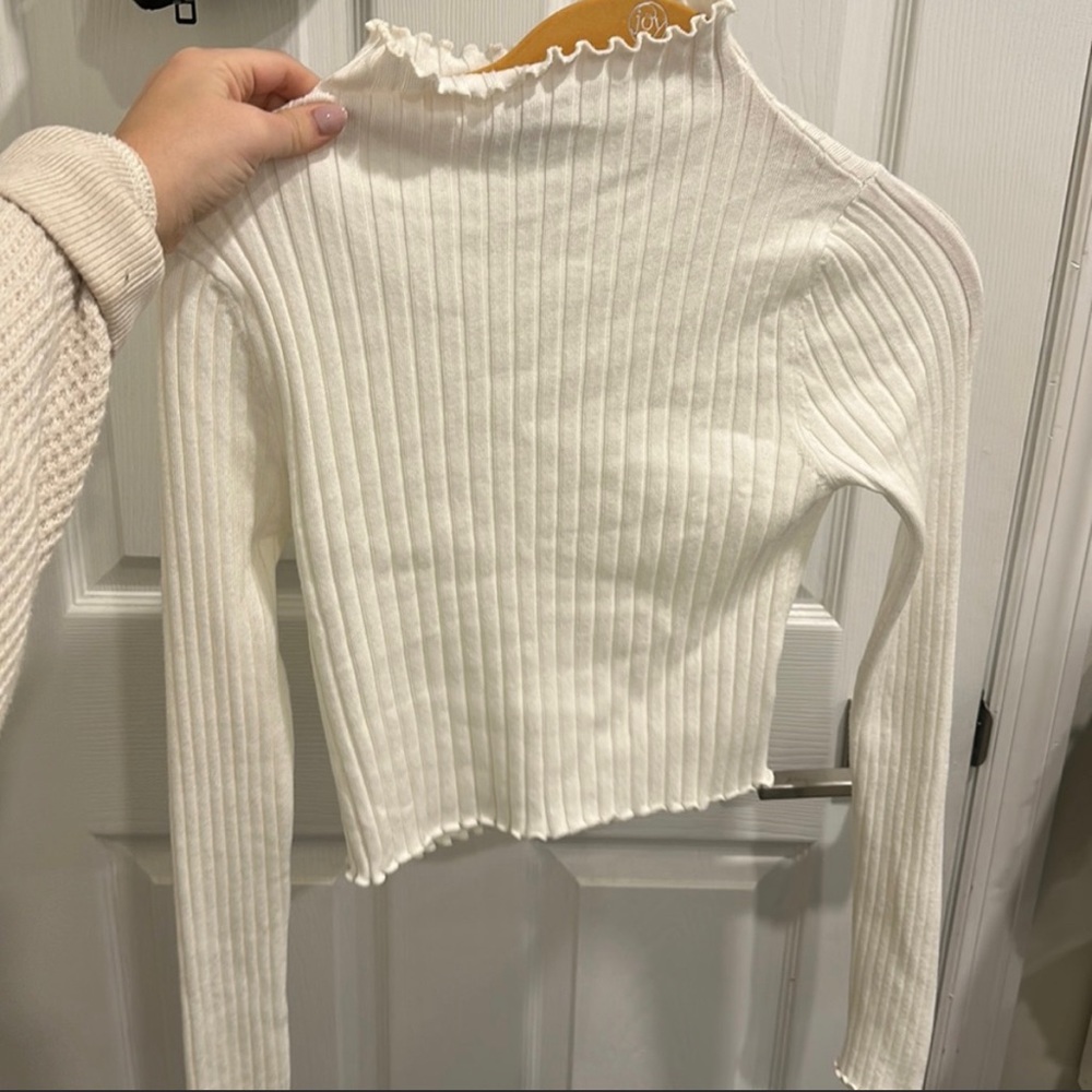 Princess Polly White Turtleneck Crop Top